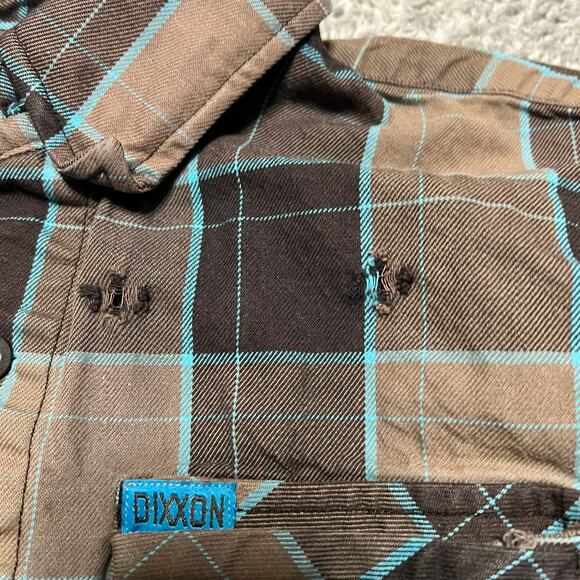 Dixxon Shirt Mens Medium Flame Resistant Plaid Button Flannel Gray Blue ** - Picture 10 of 10